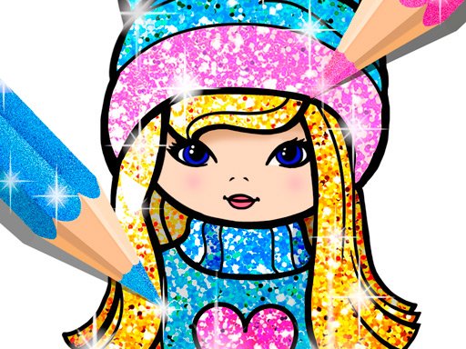 Girls Coloring Book Glitter Online