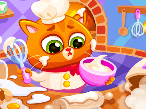 Lovely Virtual Cat At Restaurant Online